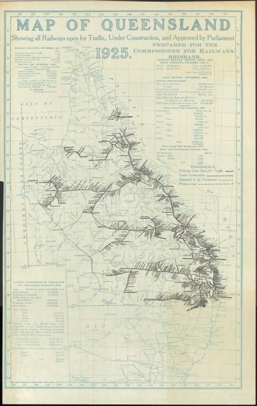 Extent of the Queensland Railway network in 1925 Queensland